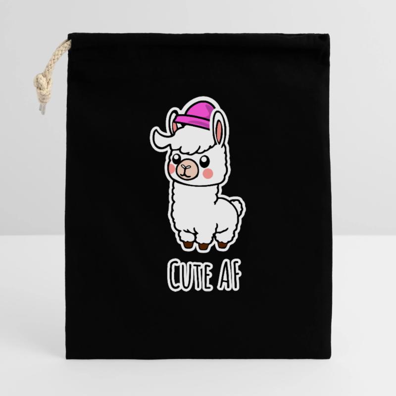 Cute AF Lama Baby oder Alpaka Geschenkbeutel aus Baumwolle (40 x 50 cm)