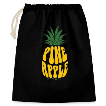 Pineapple Fruit Ananas Obst - Geschenkbeutel aus Baumwolle (40 x 50 cm) - Schwarz - Vorne