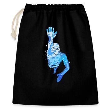 Schwimmen bunt Schwimm Herren Schwimmer Jungen - Geschenkbeutel aus Baumwolle (40 x 50 cm) - Schwarz - Vorne