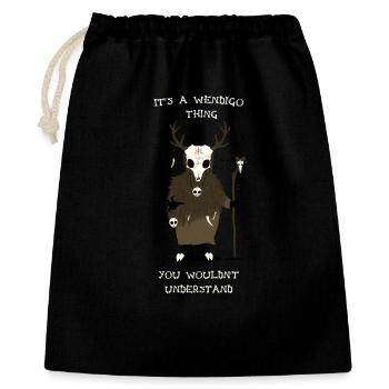 It's A Wendigo Thing - Geschenkbeutel aus Baumwolle (40 x 50 cm) - Schwarz - Vorne