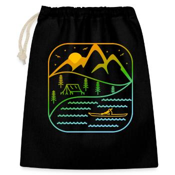 Kayak Outdoor Sport Rowing Paddling Canoe Design - Gift Bag 40 x 50 cm - black - Front