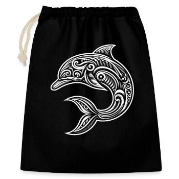 Dolphin Tribal Maori Diver Sea Lover - Gift Bag 40 x 50 cm - black - Front