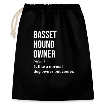 Basset Hund - Geschenkbeutel aus Baumwolle (40 x 50 cm) - Schwarz - Vorne