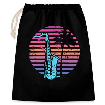 90s Saxophone - Gift Bag 40 x 50 cm - black - Front