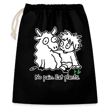 Eat plants - Gift Bag 40 x 50 cm - black - Front