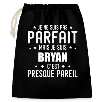 Bryan : authentique, imparfait, top, perfection - Sac cadeau 40 x 50 cm - noir - Devant