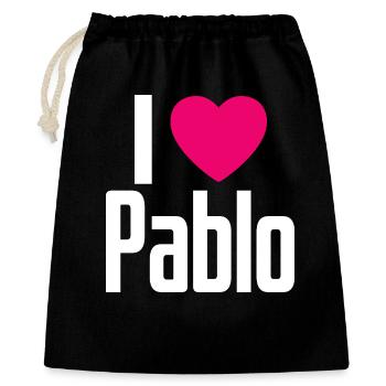 I Love Pablo Pink Heart I Love Pablo - Gift Bag 40 x 50 cm - black - Front