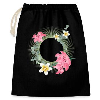 Tropical flower frame – floral nature design - Gift Bag 40 x 50 cm - black - Front