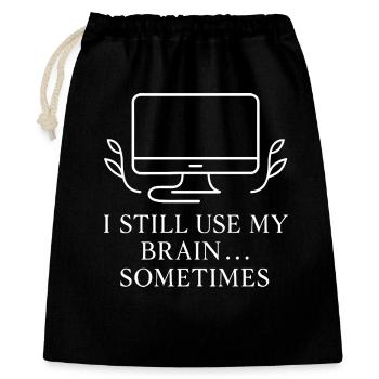 Brain User Sometimes - Geschenkbeutel aus Baumwolle (40 x 50 cm) - Schwarz - Vorne