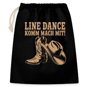 Danse en ligne Venez nous rejoindre ! Bottes western au chapeau de cowboy - Sac cadeau 40 x 50 cm - noir - Devant