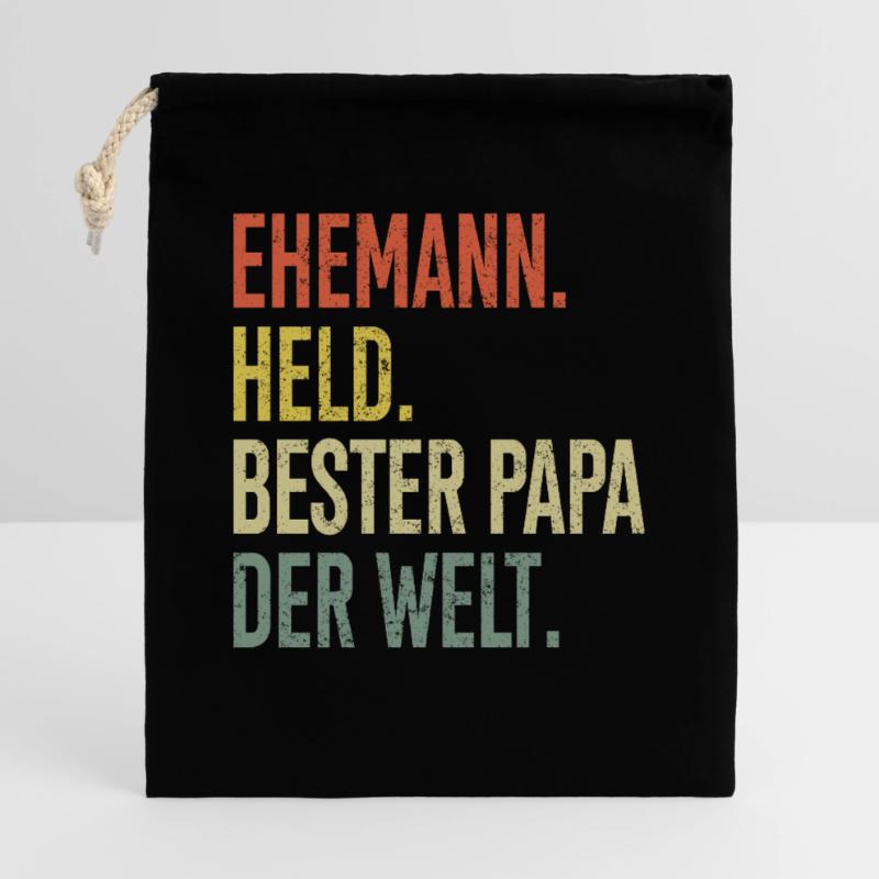 Held Papa Bester Ehemann Geschenkbeutel aus Baumwolle (40 x 50 cm)