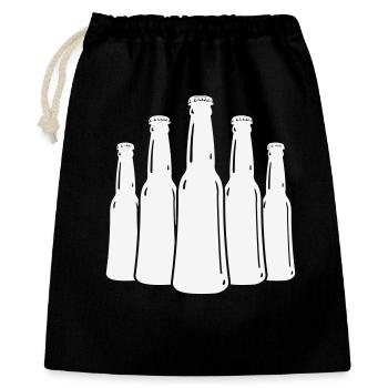 Beer Bottles Silhouette - Gift Bag 40 x 50 cm - black - Front