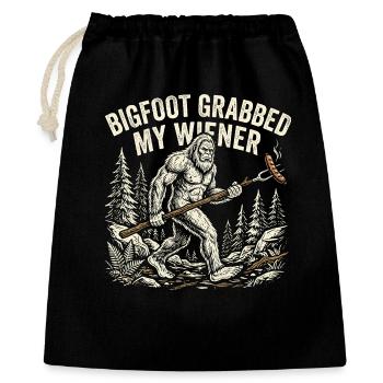 Camping drôle Sasquatch Bigfoot a eu mon pénis - Sac cadeau 40 x 50 cm - noir - Devant