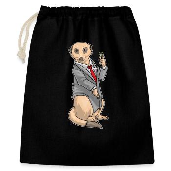 Suricate Marié Alliance Bague Mariage - Sac cadeau 40 x 50 cm - noir - Devant