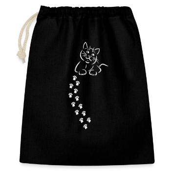 Cat Cat Cat Cat Cat Paw Imprint - Gift Bag 40 x 50 cm - black - Front