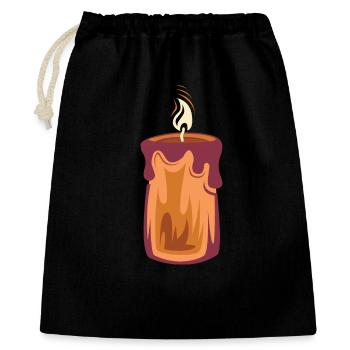 Kerze Weihnachten Licht Illustration 1. Advent - Geschenkbeutel aus Baumwolle (40 x 50 cm) - Schwarz - Vorne