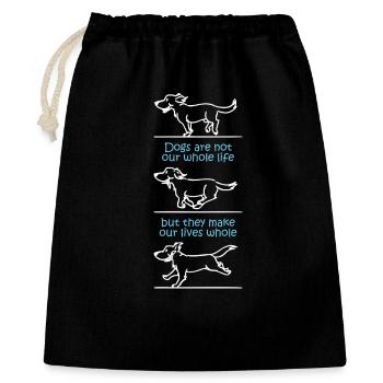 Dogs make our lives whole (dark) - Gift Bag 40 x 50 cm - black - Front