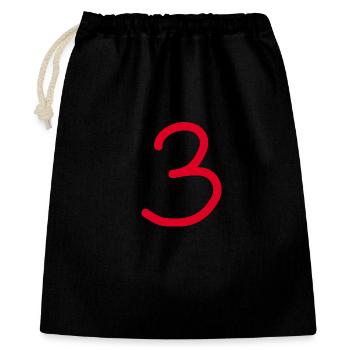 3 Numéro trois rouge Anniversaire - Sac cadeau 40 x 50 cm - noir - Devant