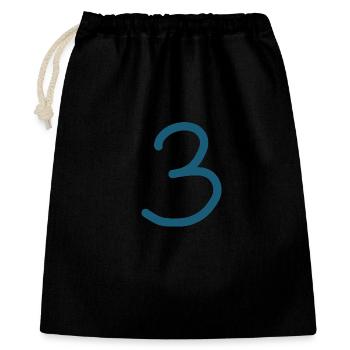 3 Numéro trois numéro anniversaire - Sac cadeau 40 x 50 cm - noir - Devant