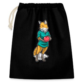 Fuchs Bowling Bowlingkugel - Geschenkbeutel aus Baumwolle (40 x 50 cm) - Schwarz - Vorne