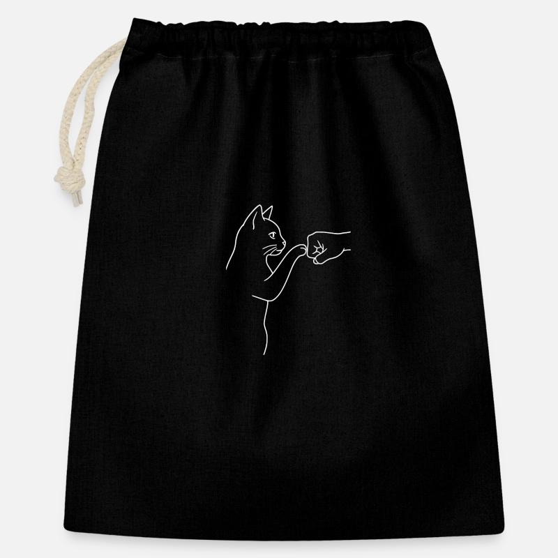 High Five, Fist Bumb - Geschenkbeutel aus Baumwolle (40 x 50 cm) - Schwarz