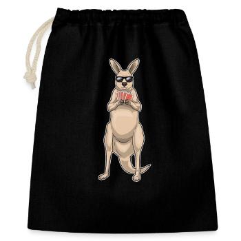 Jeu de cartes de poker kangourou - Sac cadeau 40 x 50 cm - noir - Devant