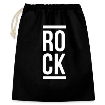 Rock Bold Vertikale Typografie - Geschenkbeutel aus Baumwolle (40 x 50 cm) - Schwarz - Vorne