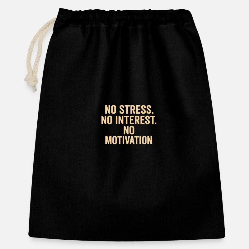No Stress No Motivation - Gift Bag 40 x 50 cm - black