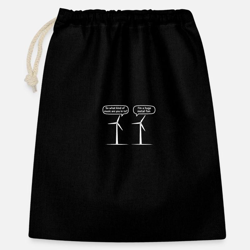 Riesiger Metall-Fan - Geschenkbeutel aus Baumwolle (40 x 50 cm) - Schwarz