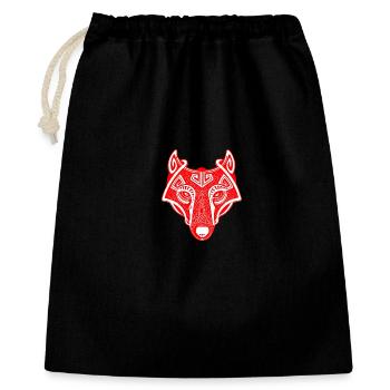Wikingerwolf Fenrir walhalla rot weiß - Geschenkbeutel aus Baumwolle (40 x 50 cm) - Schwarz - Vorne