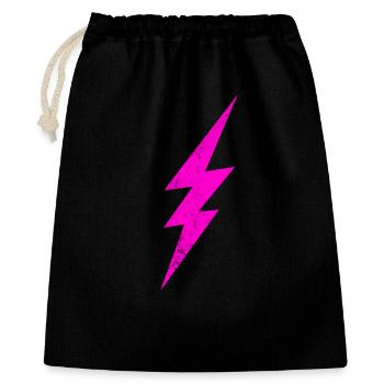 Glowing Pink Lightning - Gift Bag 40 x 50 cm - black - Front