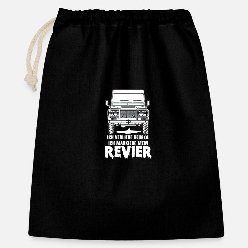 defender lustig funny Geschenk - Geschenkbeutel aus Baumwolle (40 x 50 cm) - Schwarz
