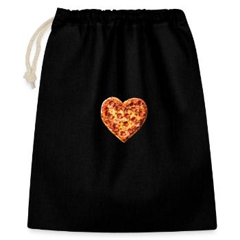 Heart Pepperoni Pizza Pattern - Gift Bag 40 x 50 cm - black - Front