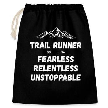 Coureur de trail - Intrépide. Implacable. Imparable. - Sac cadeau 40 x 50 cm - noir - Devant