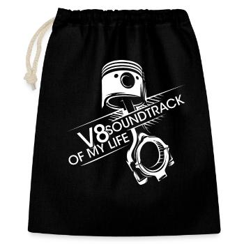 V8 Piston Bande Sonore Moteur Musclecar Big Block - Sac cadeau 40 x 50 cm - noir - Devant