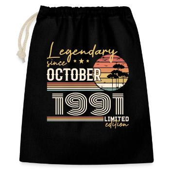 Cadeau Octobre 1991 - Génial Depuis Octobre 1991 - Sac cadeau 40 x 50 cm - noir - Devant