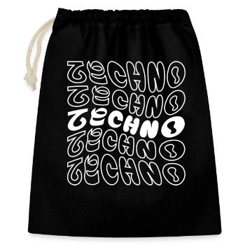 Geometrisches Techno-Logo-Design - Geschenkbeutel aus Baumwolle (40 x 50 cm) - Schwarz - Vorne