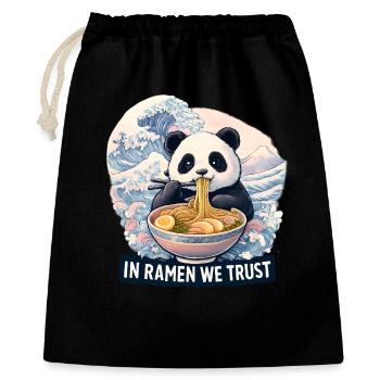 Bol de nouilles ramen panda - Sac cadeau 40 x 50 cm - noir - Devant