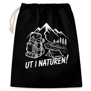 Abenteuer-Rucksackwandern - Geschenkbeutel aus Baumwolle (40 x 50 cm) - Schwarz - Vorne