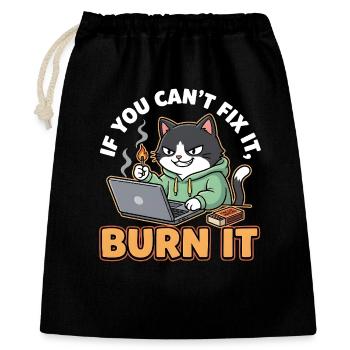 Burn It – Lustiger Spruch für Programmierer - Geschenkbeutel aus Baumwolle (40 x 50 cm) - Schwarz - Vorne