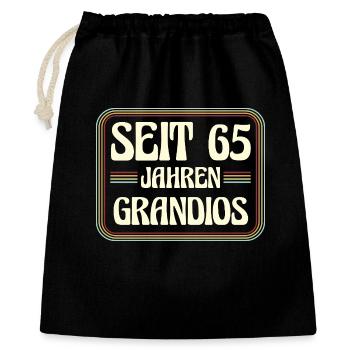 65 years old Birthday 65th birthday - Gift Bag 40 x 50 cm - black - Front