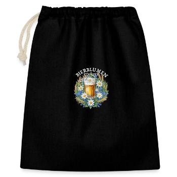 Bierblumen mit Kamille und Korn Barkeeper - Geschenkbeutel aus Baumwolle (40 x 50 cm) - Schwarz - Vorne