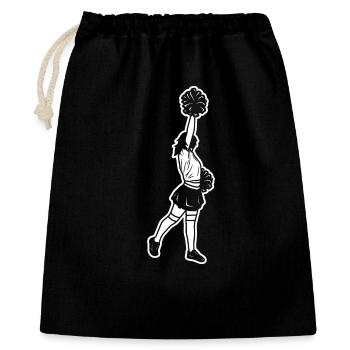 Cheerleader Mädchen - Geschenkbeutel aus Baumwolle (40 x 50 cm) - Schwarz - Vorne