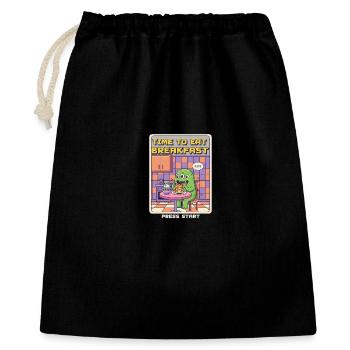 Time To Eat Breakfast Monster Retro Pixel Gaming - Gift Bag 40 x 50 cm - black - Front