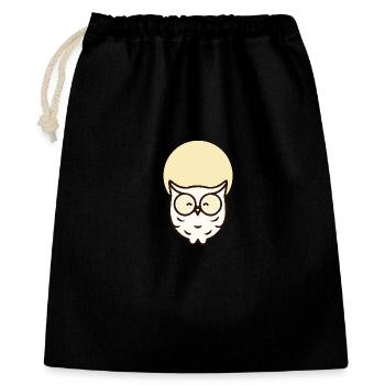 Hibou minimaliste – Simple et élégant - Sac cadeau 40 x 50 cm - noir - Devant