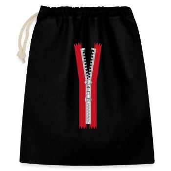 open zipper with red band - Gift Bag 40 x 50 cm - black - Front