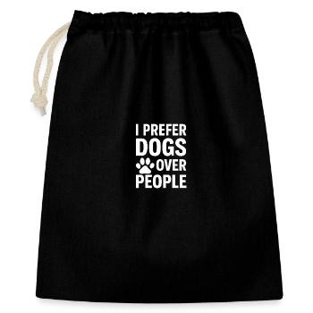 Je préfère les chiens aux humains - Sac cadeau 40 x 50 cm - noir - Devant