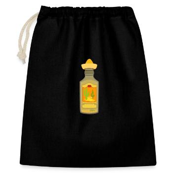 Tequila Bouteille Mexique - Sac cadeau 40 x 50 cm - noir - Devant