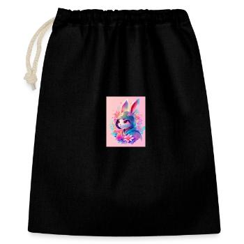Lapin dans le style numérique - Sac cadeau 40 x 50 cm - noir - Devant