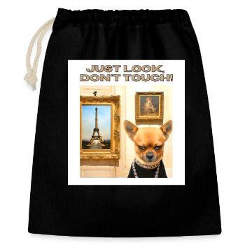 Nur schauen, nicht anfassen - Just Look Dont Touch - Geschenkbeutel aus Baumwolle (40 x 50 cm) - Schwarz - Vorne